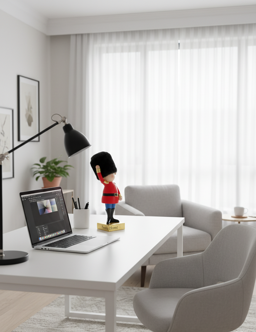 Hanka Home Royal Guard Statue – Charming Ceremonial Soldier Figurine with Faux Fur Bearskin Hat – Collectible Palace Souvenir Figure for Home Decor & Office Desk – Iconic Sentry Gift