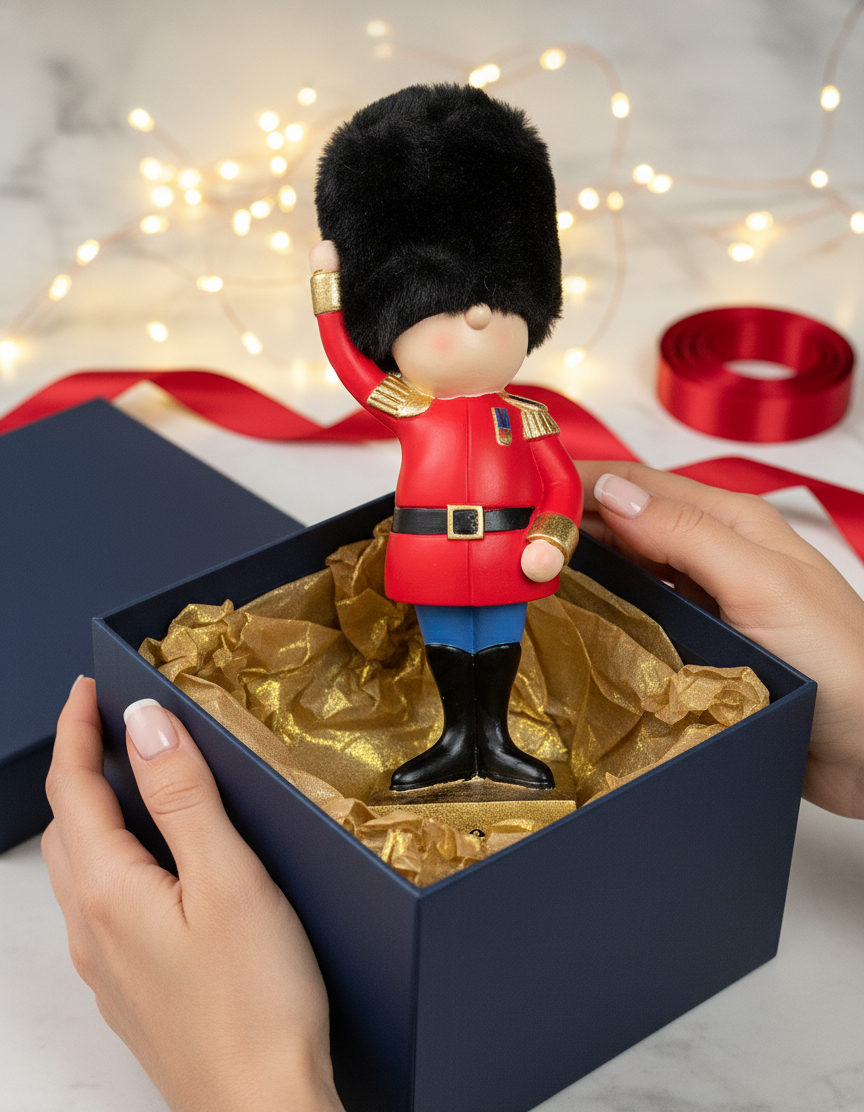 Hanka Home Royal Guard Statue – Charming Ceremonial Soldier Figurine with Faux Fur Bearskin Hat – Collectible Palace Souvenir Figure for Home Decor & Office Desk – Iconic Sentry Gift