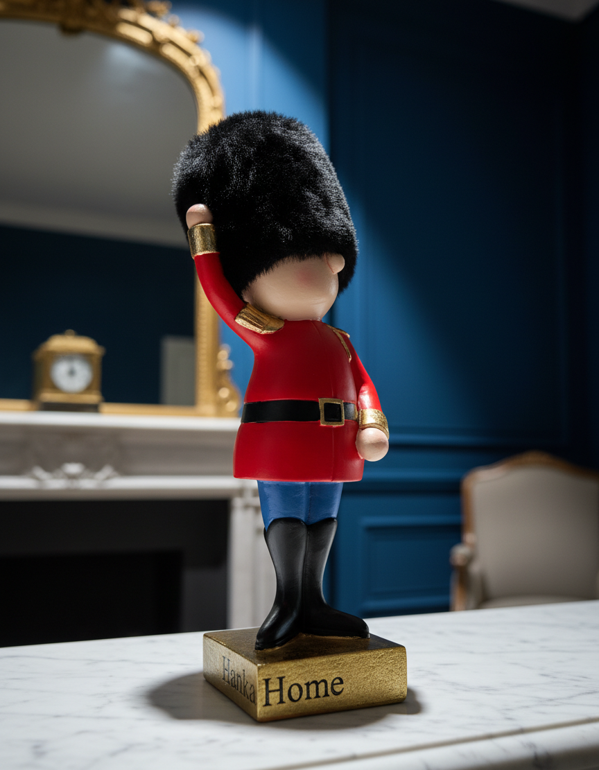 Hanka Home Royal Guard Statue – Charming Ceremonial Soldier Figurine with Faux Fur Bearskin Hat – Collectible Palace Souvenir Figure for Home Decor & Office Desk – Iconic Sentry Gift